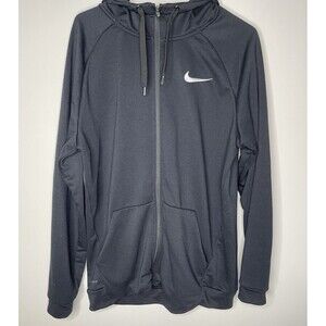 Nike Dri-Fit Fleece Training Jacket Hooded Black Full Zip BV2676-010 Mens L